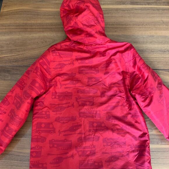 Carter's kids spring jacket, fleece lined, weather resistant, red/navy, Sz 7 - Picture 7 of 8